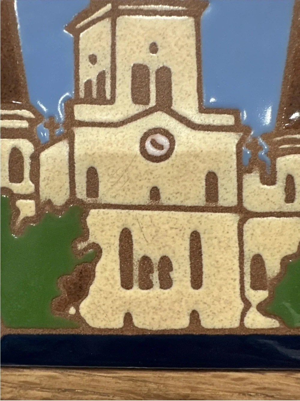 Decorative Framed Ceramic Tile St. Louis Cathedral New Orleans About 7.25”x7.25